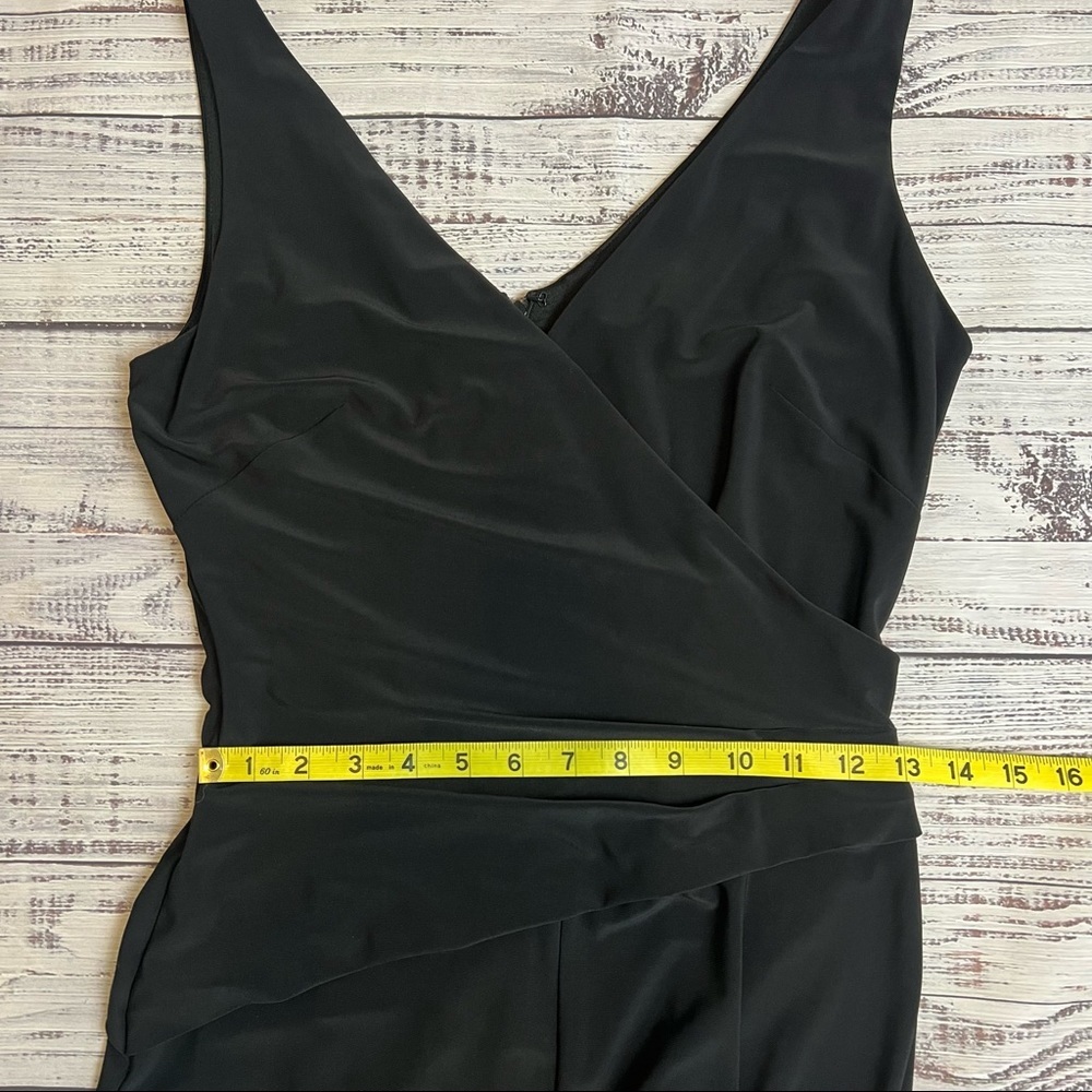 Nine West Black Sleeveless Jumpsuit with Asymmetrical Bodice. Size 4. - Picture 10 of 14